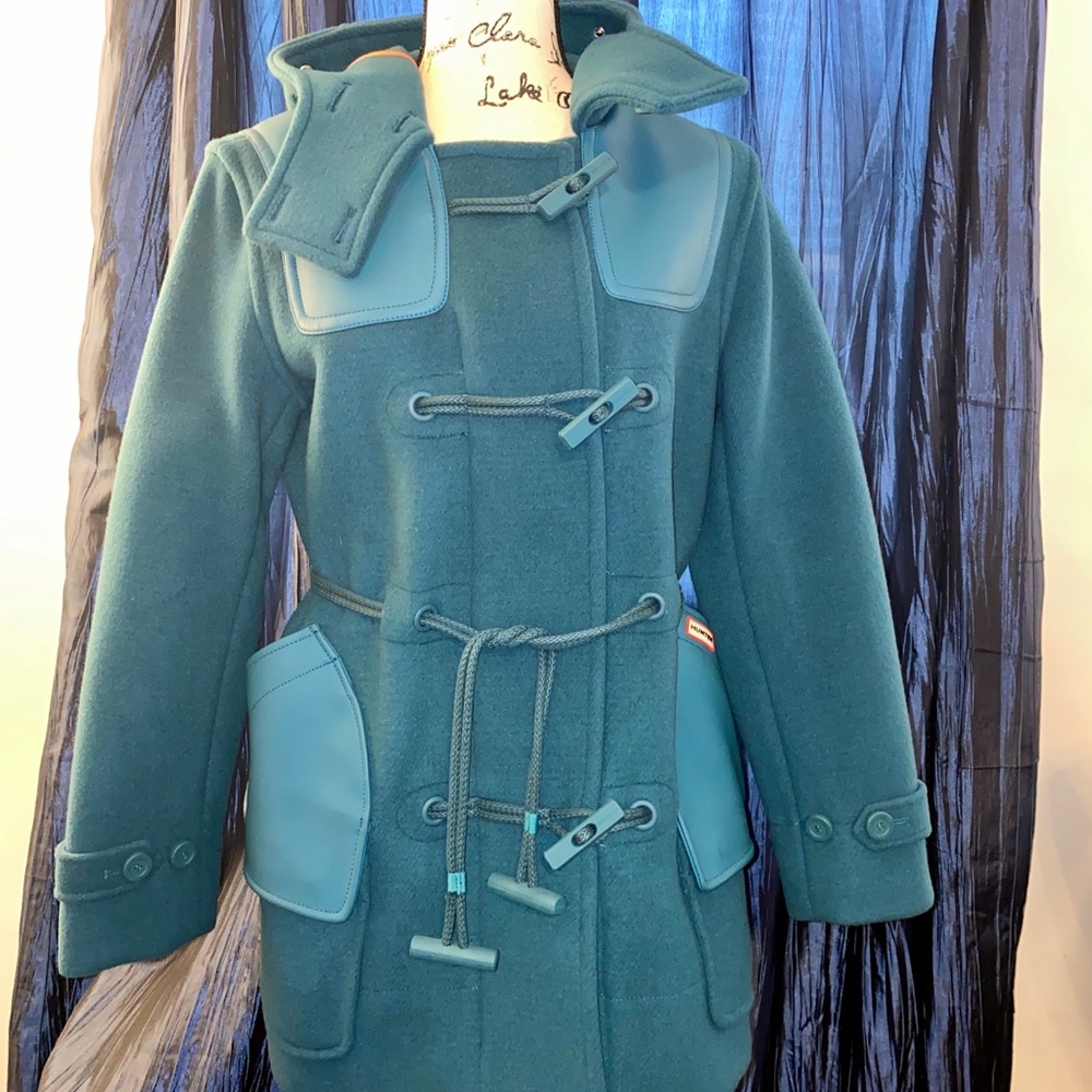 RARE HUNTER Original Women’s Teal Bonded Wool Duffel Coat